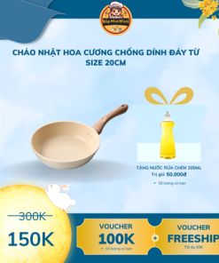 CHẢO NHẬT HOA CƯƠNG CHỐNG DÍNH ĐÁY TỪ SIZE 20CM