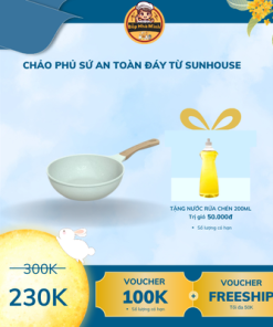 CHẢO PHỦ SỨ AN TOÀN ĐÁY TỪ SUNHOUSE HEALTHY SBDS20MT – GIẢI PHÁP NẤU ĂN AN TOÀN CHO GIA ĐÌNH VIỆT